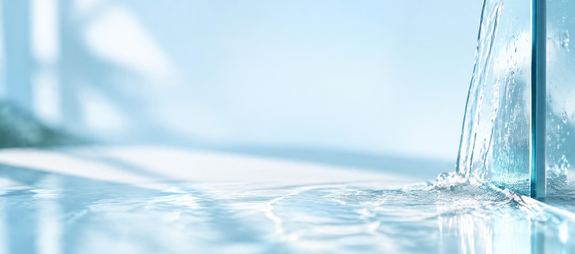 Agua sobre una superficie de cristal limpia